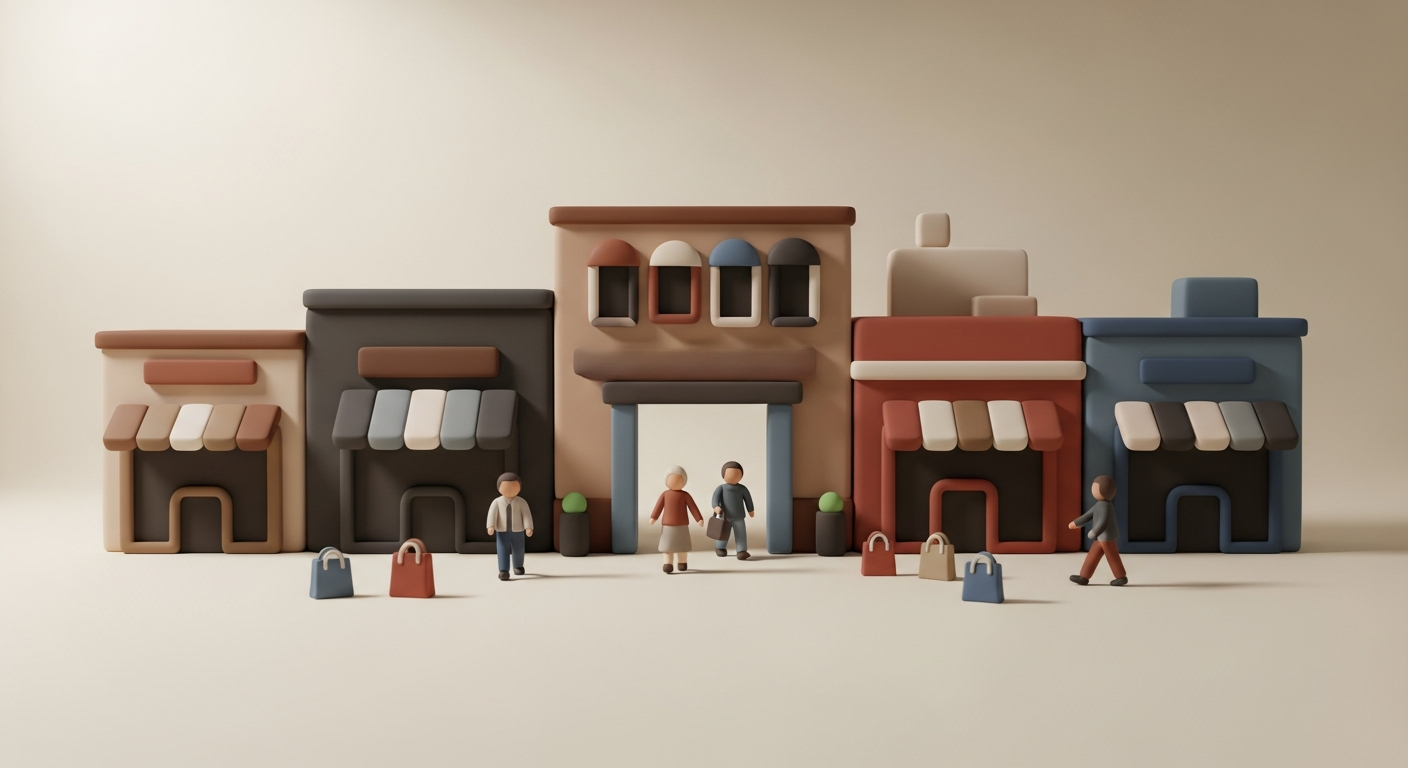 Clay shopping mall entrance